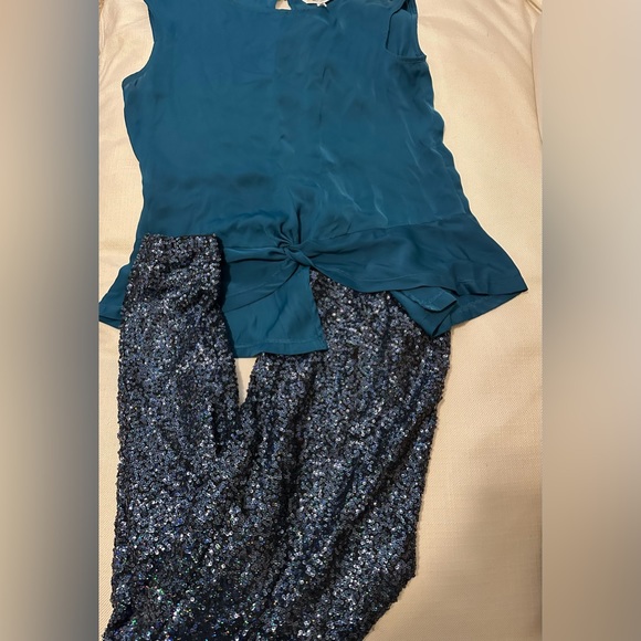 2pc French Connection Top H&M Mermaid Sequin Legging - Picture 4 of 5